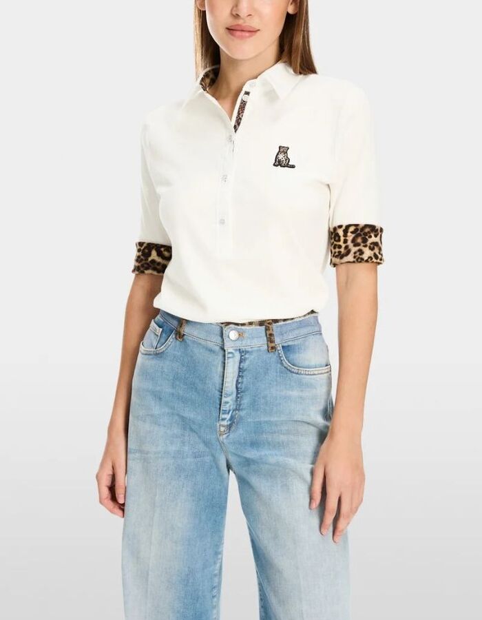 Marccain korte mouw polo wit