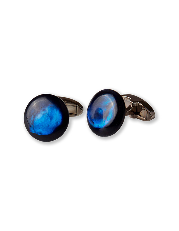 Luxe Blauwe parelmoeren manchetknopen