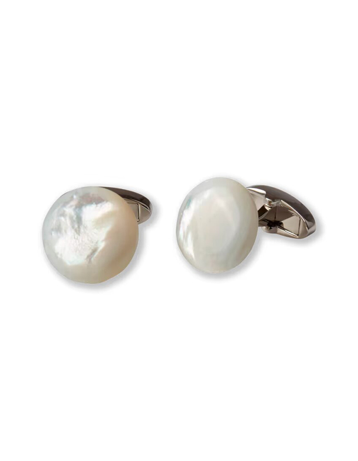 Luxe witte parelmoeren manchetknopen