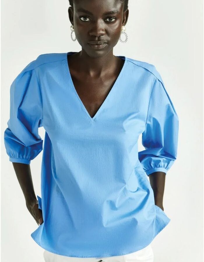 Xandres lange mouw bloes blauw