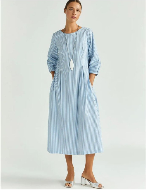 Xandres midi kleed blauw