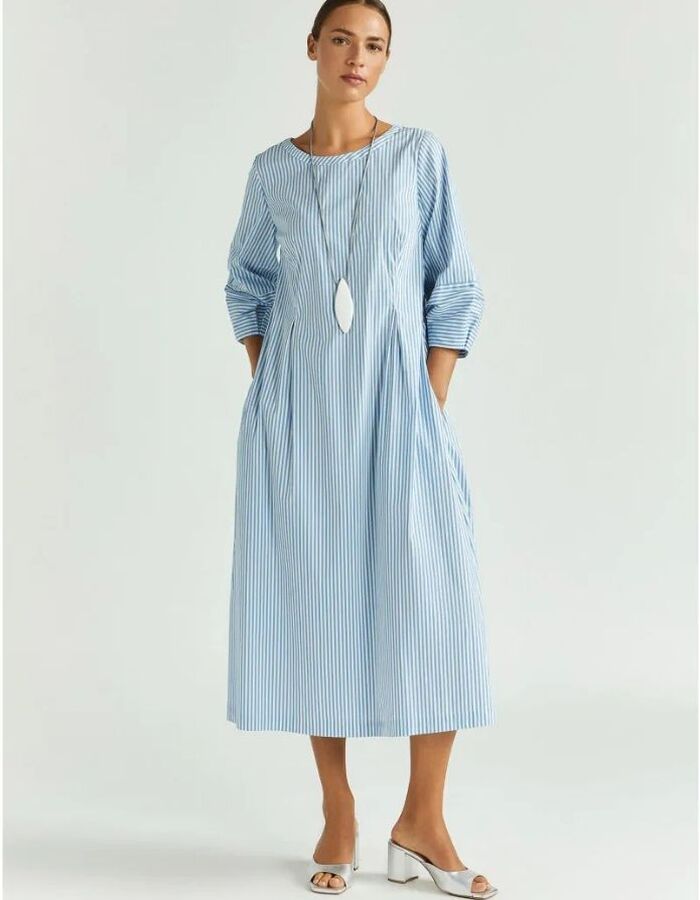 Xandres midi kleed blauw