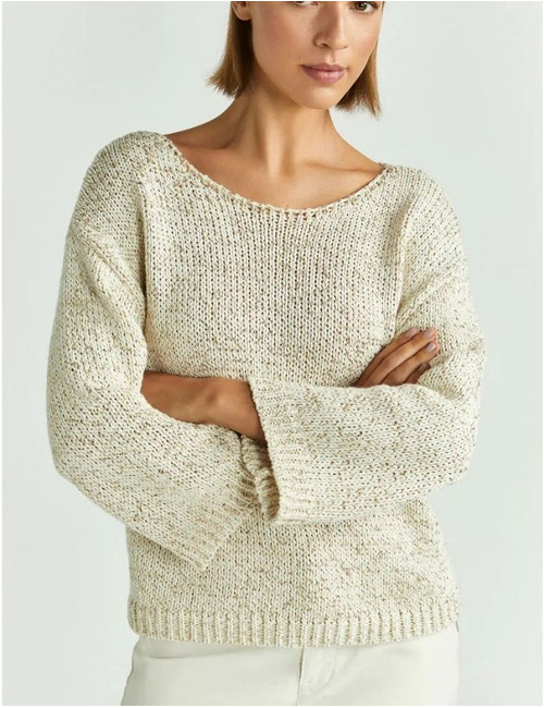 Xandres lange mouw pull beige