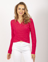 Oscar The Collection lange mouw pull fuschia
