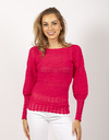 Oscar The Collection lange mouw pull fuschia