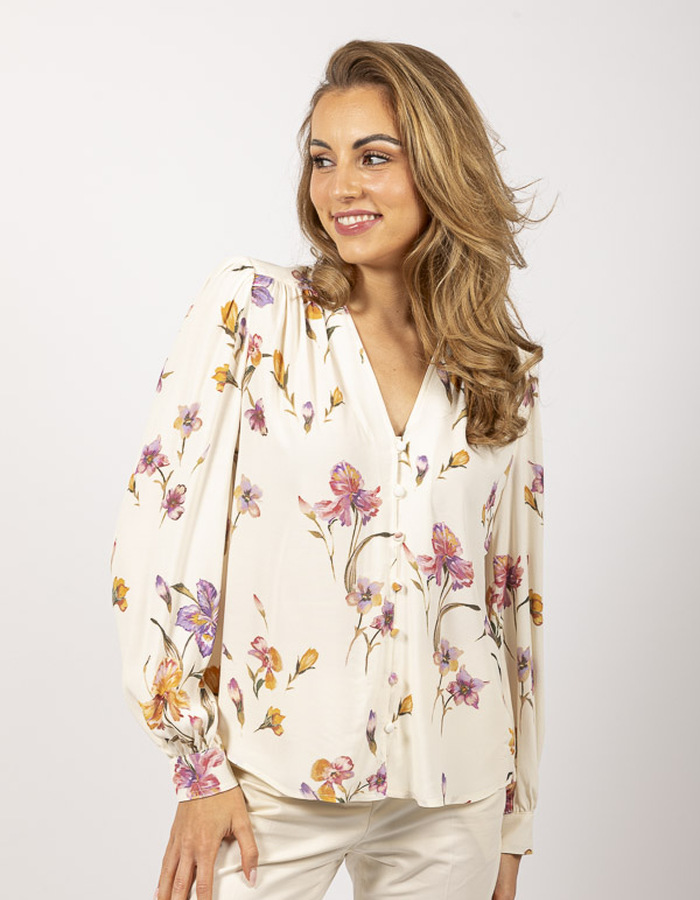 Twinset lange mouw bloes ecru