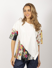 High t-shirt korte mouw wit