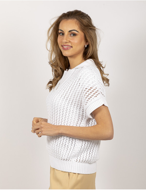 Liviana Conti korte mouw polo wit