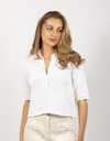Anne Claire lange mouw gilet wit