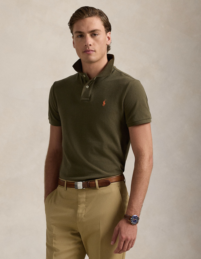 Custom slim fit iconische mesh Polo shirt