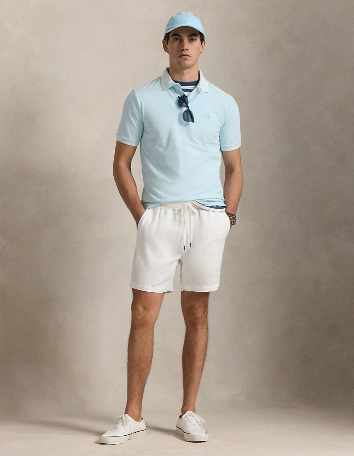 Custom slim fit mineraal-gekleurd mesh Polo shirt