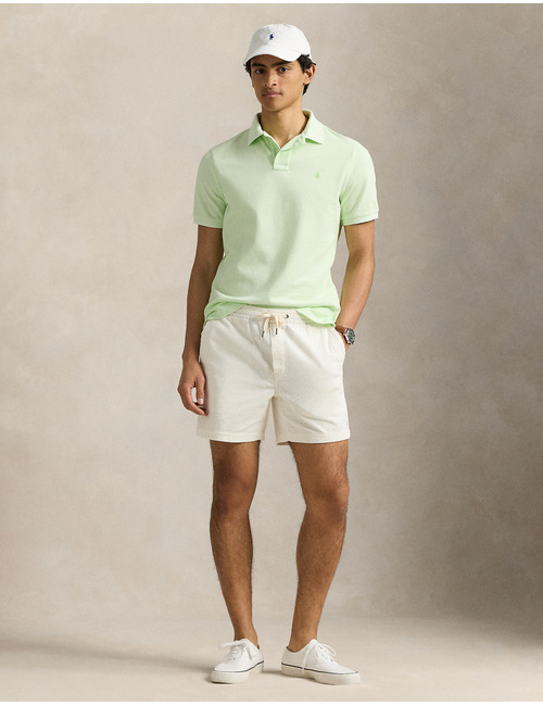 Custom slim fit mineraal-gekleurd mesh Polo shirt