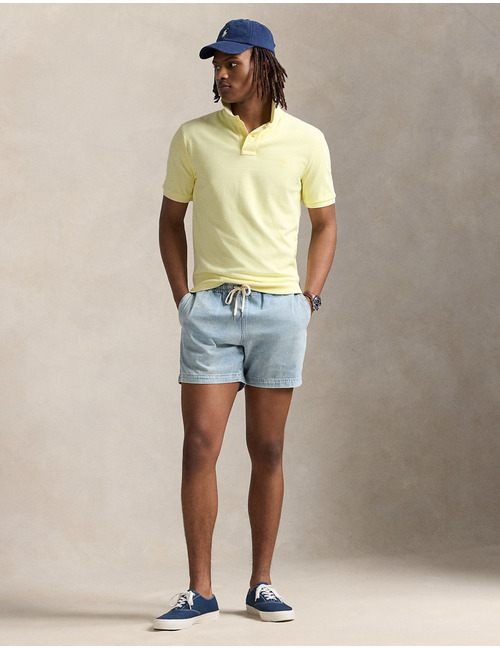 Custom slim fit mineraal-gekleurd mesh Polo shirt