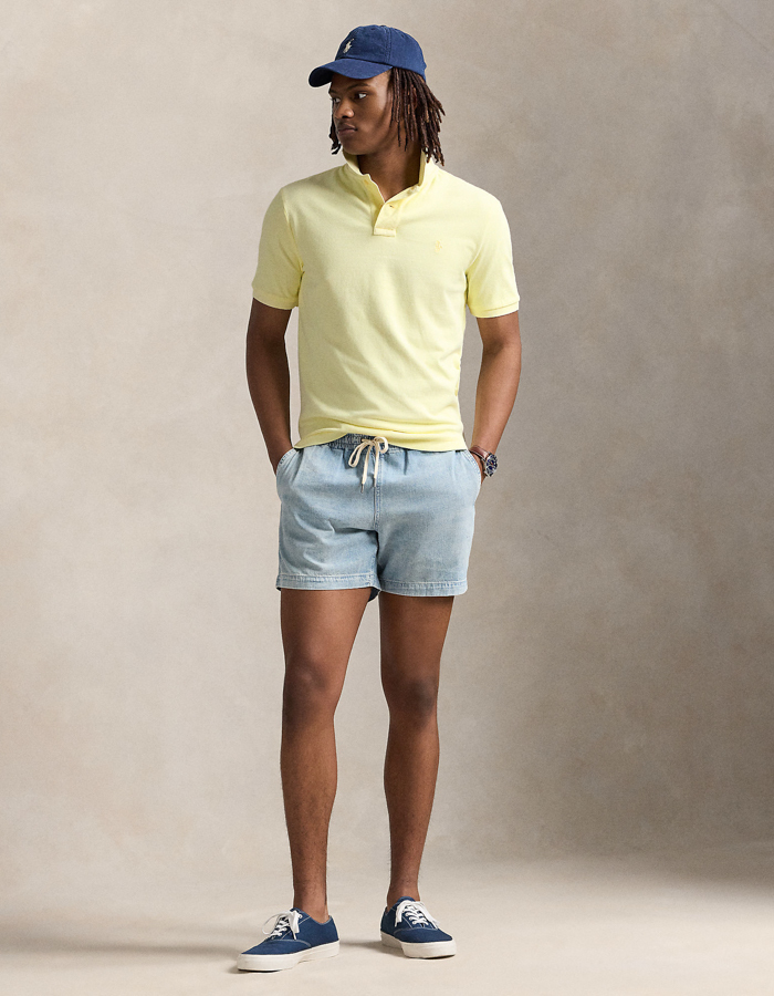 Custom slim fit mineraal-gekleurd mesh Polo shirt