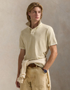 Custom slim fit mineraal-gekleurd mesh Polo shirt