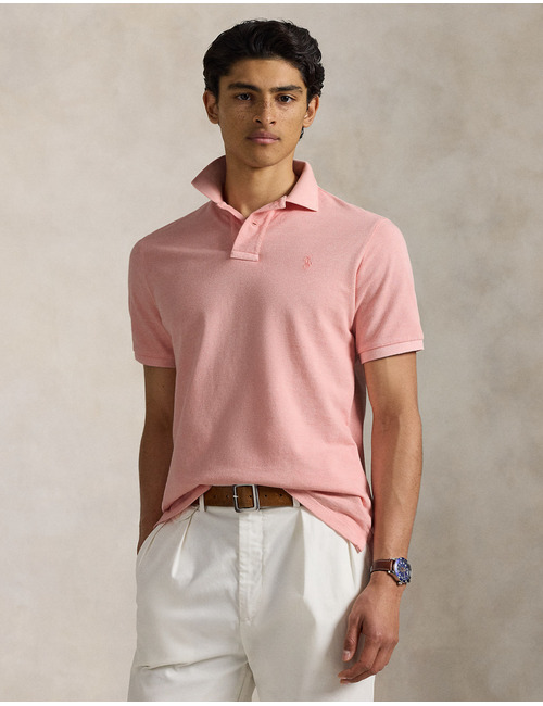 Custom slim fit mineraal-gekleurd mesh Polo shirt