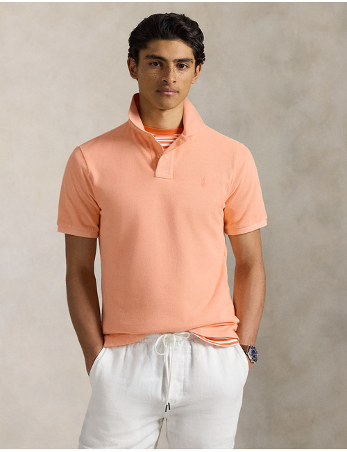 Custom slim fit mineraal-gekleurd mesh Polo shirt