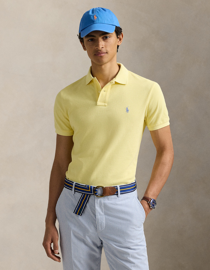 Custom slim fit mesh Polo shirt
