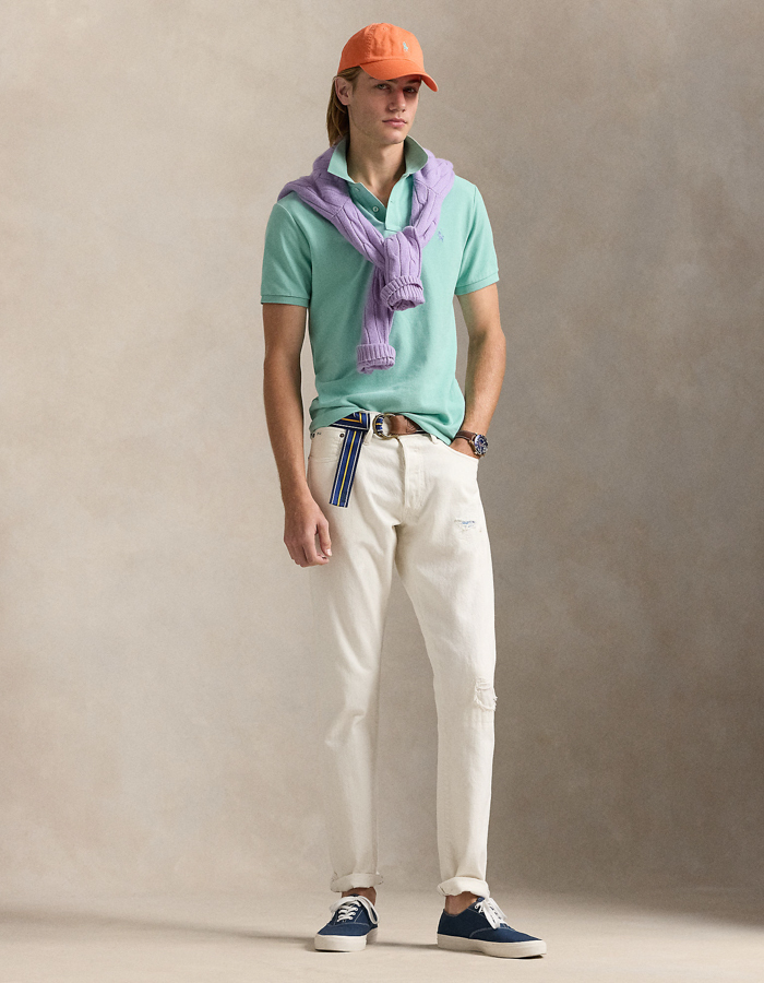Custom slim fit mesh Polo shirt