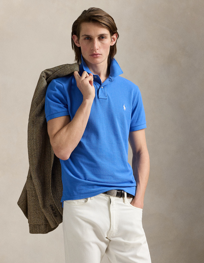 Custom slim fit mesh Polo shirt