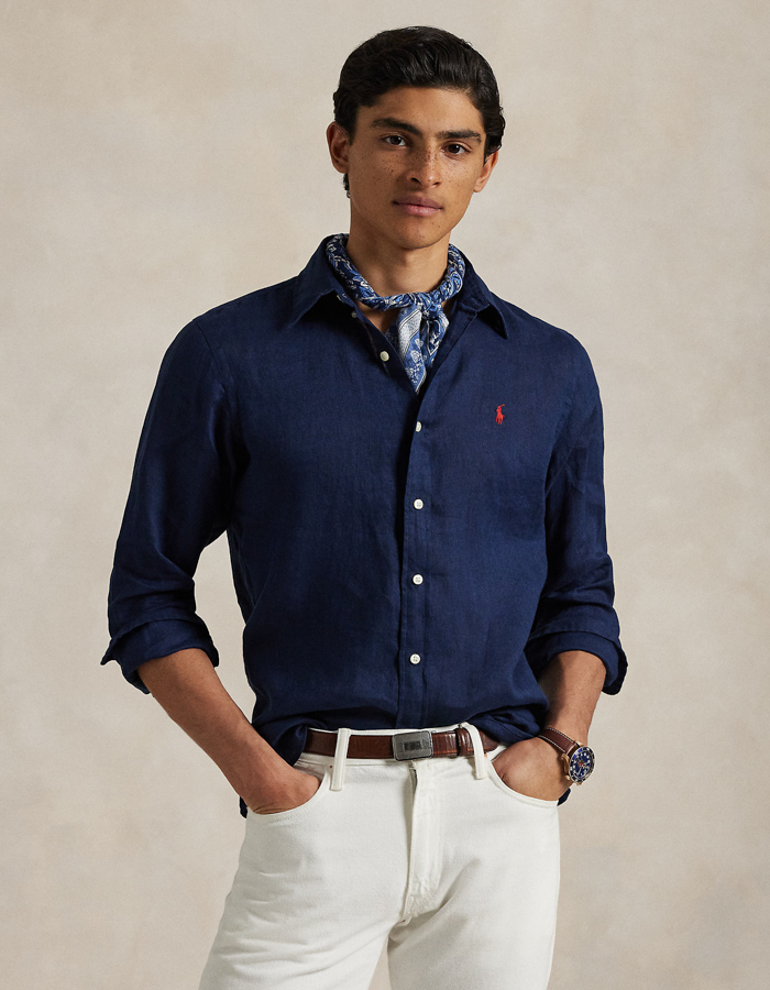 Slim fit linnen Hemd