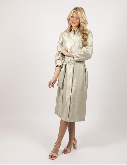 Xandres lange mantel taupe