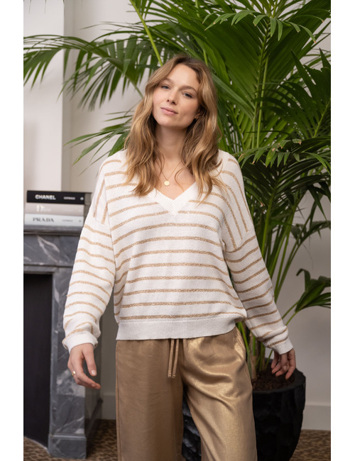 Jeff lange mouw pull beige
