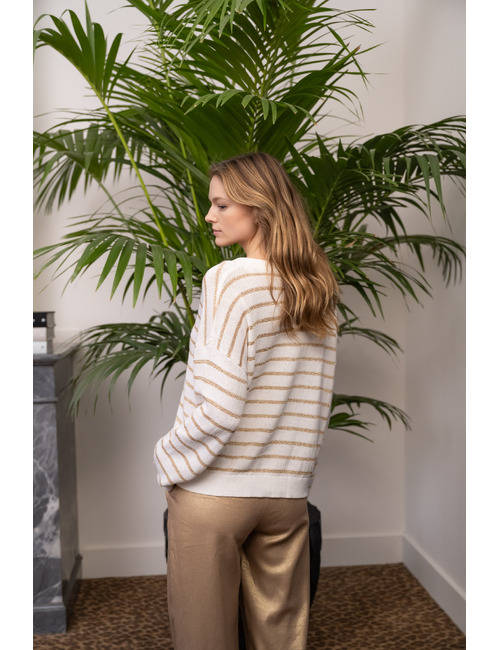 Jeff lange mouw pull beige