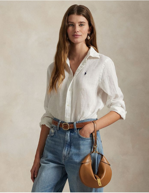 Ralph Lauren Dames lange mouw bloes wit