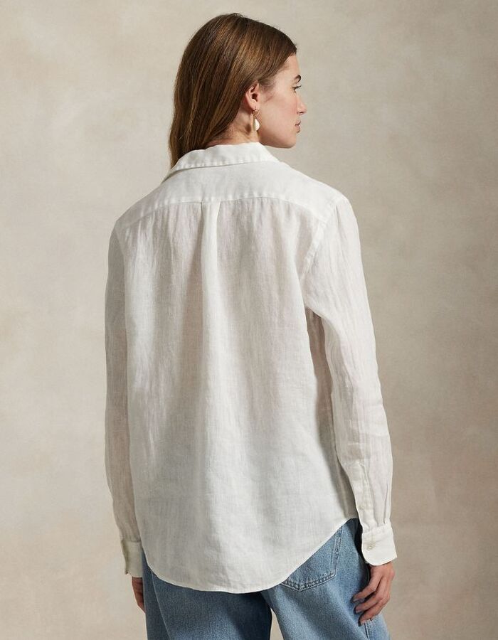 Ralph Lauren Dames lange mouw bloes wit