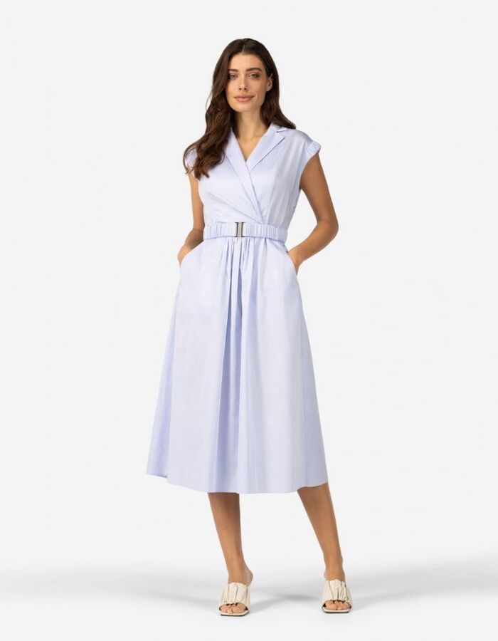 Ibana midi kleed blauw