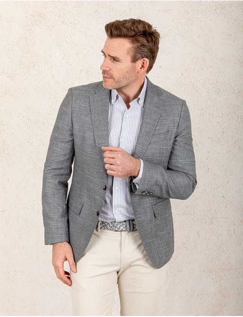 Slim-fit colbert van stretchmateriaal met dessin  