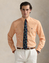 Custom fit gestreept stretch poplin overhemd  