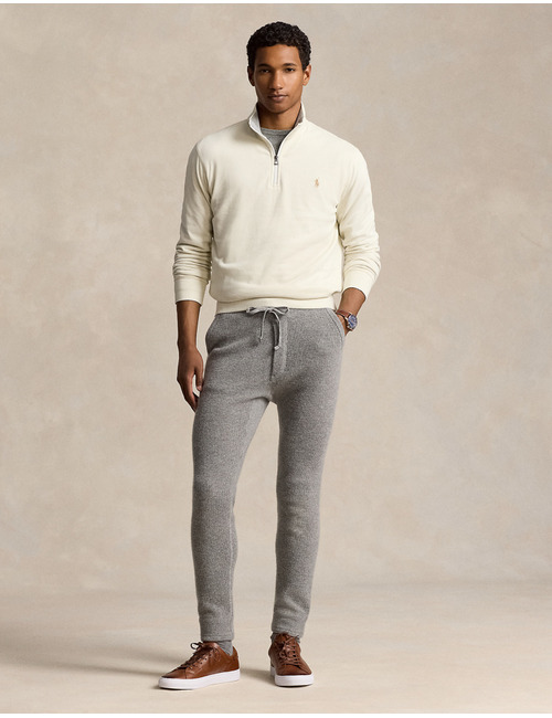 Luxe jersey quarter-zip pullover