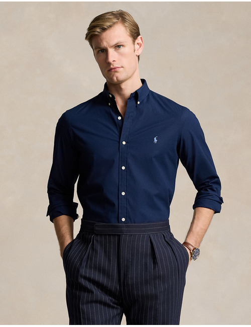 Slim Fit Stretch Poplin Overhemd  