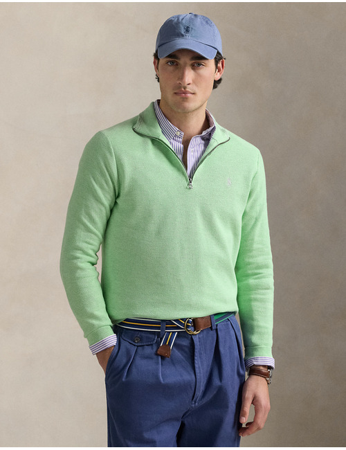 Ralph Lauren pull met korte rits groen