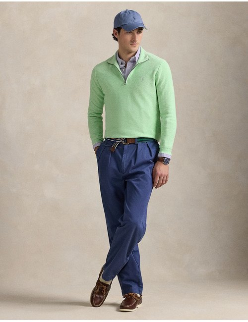 Ralph Lauren pull met korte rits groen