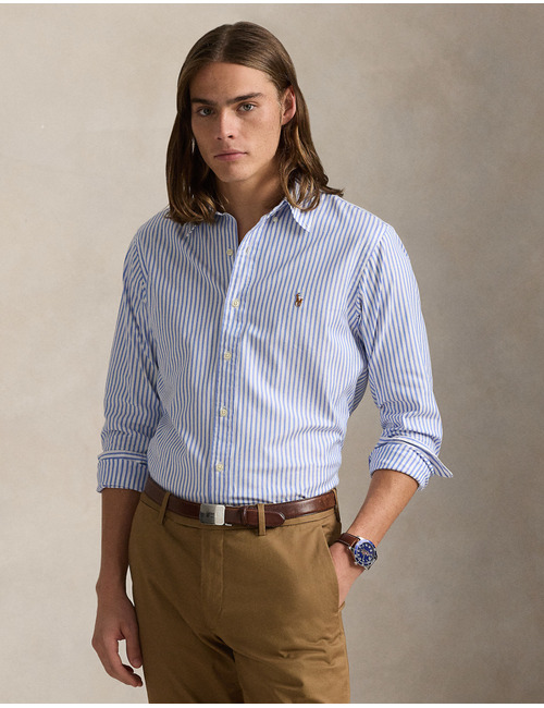 Custom Fit Striped Stretch Oxford Shirt