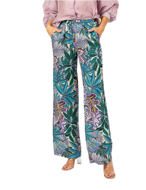 Due Amanti broek met elatische band paars