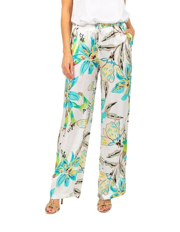 Due Amanti broek met elatische band wit