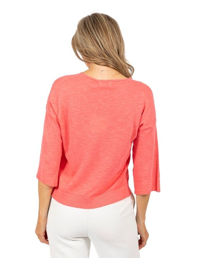 Due Amanti 3/4 mouw pull oranje