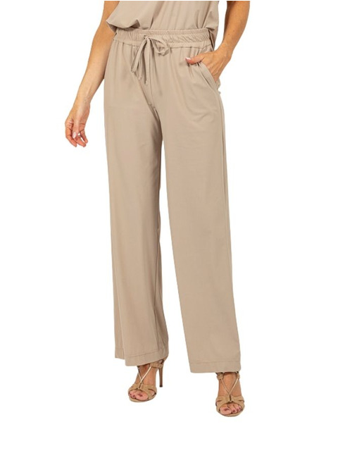 Due Amanti broek met elatische band beige