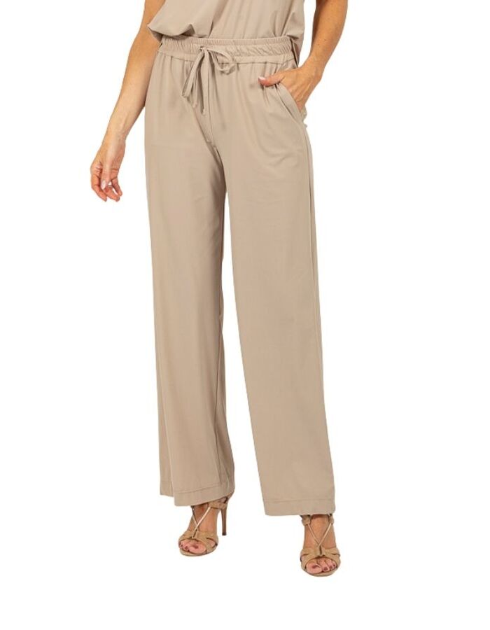Due Amanti broek met elatische band beige