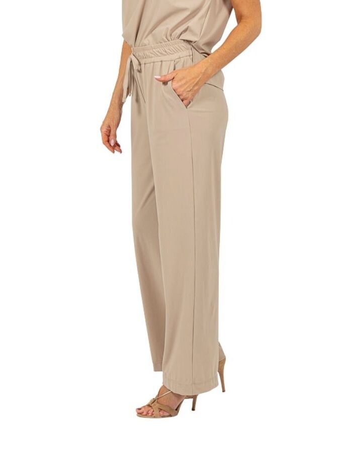 Due Amanti broek met elatische band beige