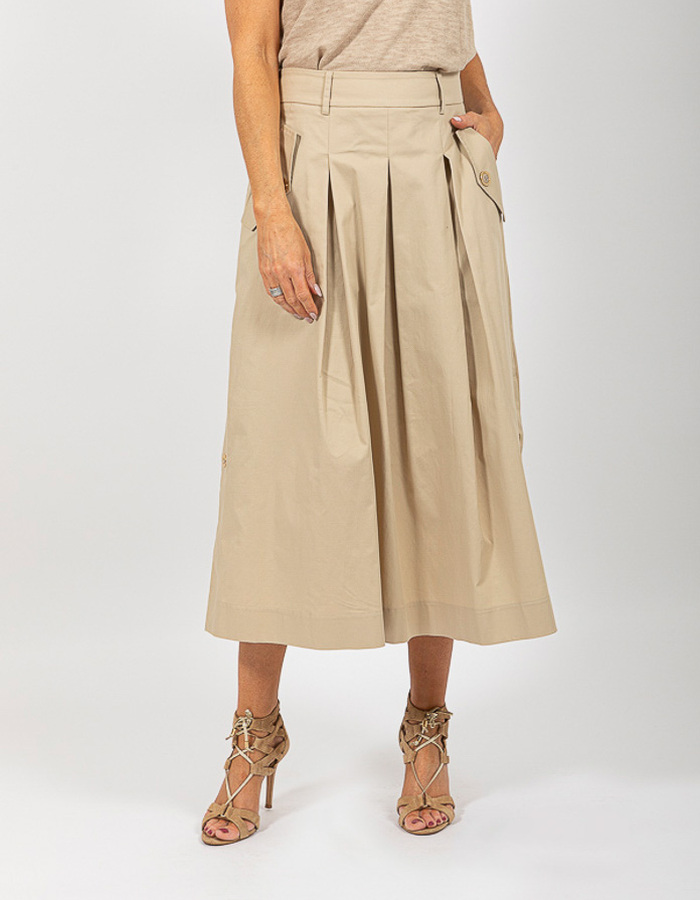 Due Amanti midi rok beige