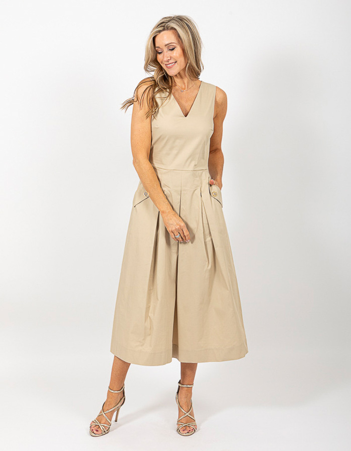 Due Amanti lang kleed beige