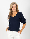 Due Amanti korte mouw pull marine
