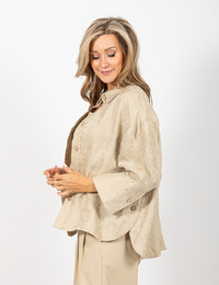 Due Amanti 3/4 mouw bloes beige