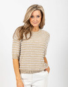 Due Amanti korte mouw pull beige