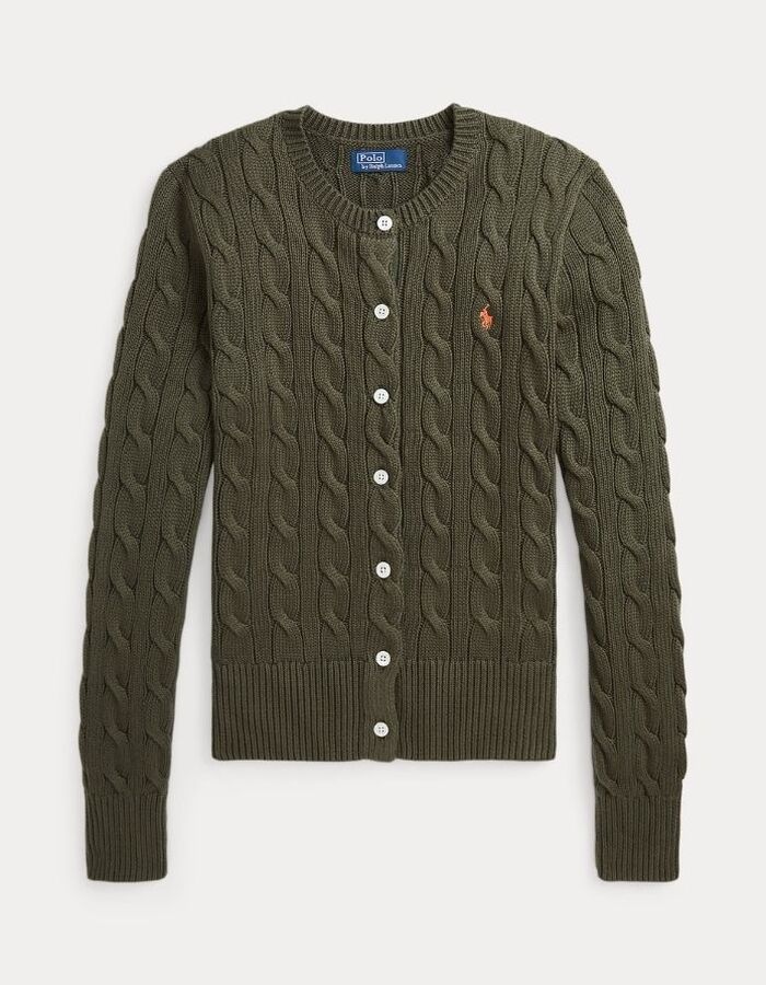 Ralph Lauren Dames lange mouw gilet kaki